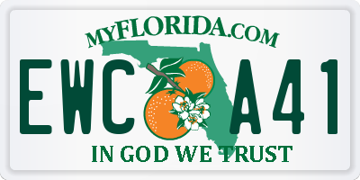 FL license plate EWCA41