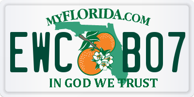 FL license plate EWCB07