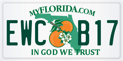 FL license plate EWCB17
