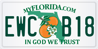 FL license plate EWCB18