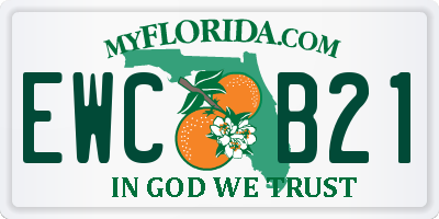 FL license plate EWCB21