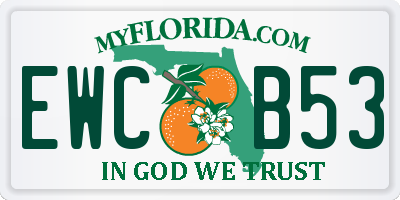 FL license plate EWCB53