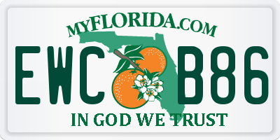 FL license plate EWCB86