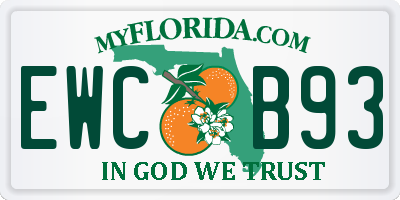FL license plate EWCB93