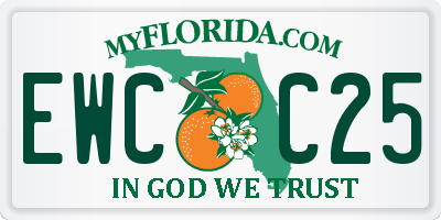 FL license plate EWCC25