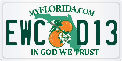 FL license plate EWCD13