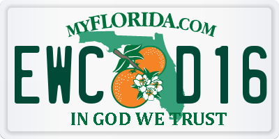 FL license plate EWCD16