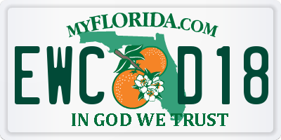 FL license plate EWCD18