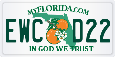 FL license plate EWCD22