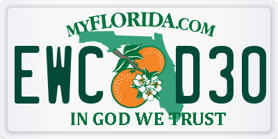 FL license plate EWCD30