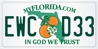 FL license plate EWCD33