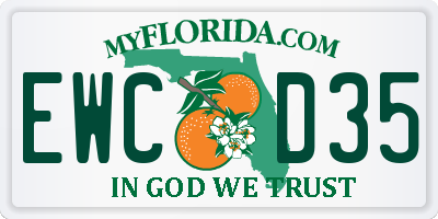 FL license plate EWCD35