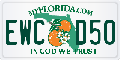 FL license plate EWCD50