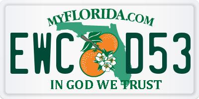 FL license plate EWCD53