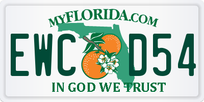 FL license plate EWCD54