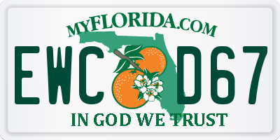 FL license plate EWCD67