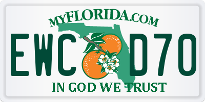 FL license plate EWCD70