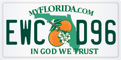 FL license plate EWCD96