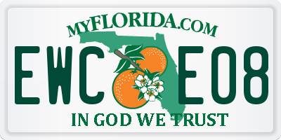 FL license plate EWCE08
