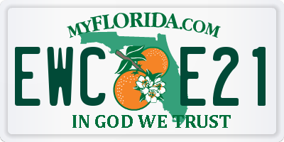 FL license plate EWCE21