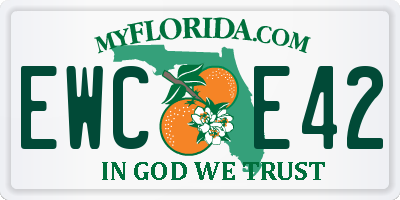 FL license plate EWCE42