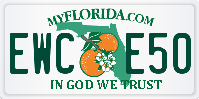 FL license plate EWCE50