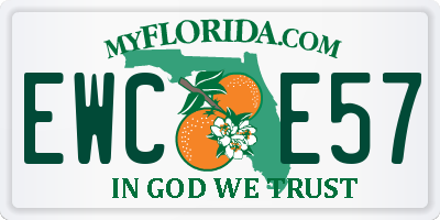 FL license plate EWCE57