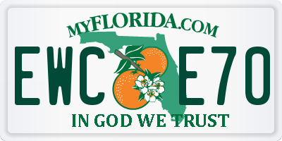 FL license plate EWCE70