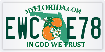 FL license plate EWCE78