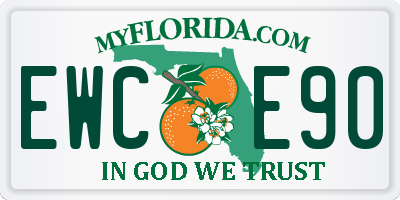 FL license plate EWCE90