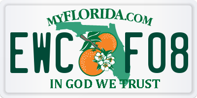 FL license plate EWCF08