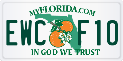 FL license plate EWCF10