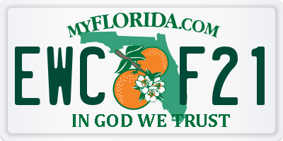 FL license plate EWCF21