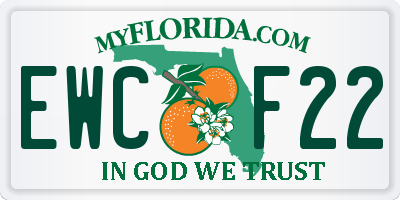 FL license plate EWCF22