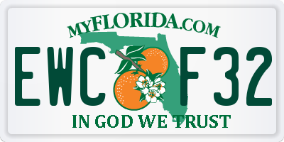 FL license plate EWCF32