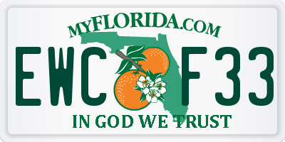 FL license plate EWCF33