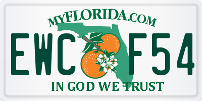 FL license plate EWCF54
