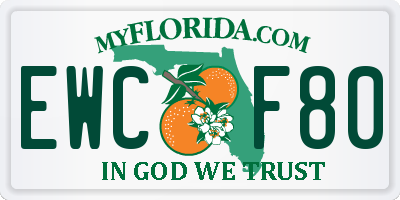 FL license plate EWCF80