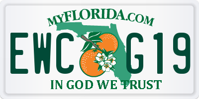 FL license plate EWCG19