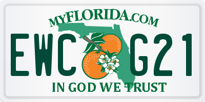 FL license plate EWCG21