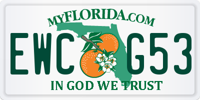 FL license plate EWCG53