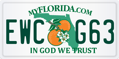 FL license plate EWCG63