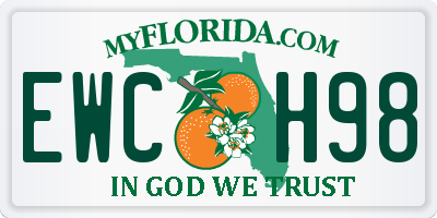 FL license plate EWCH98
