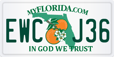 FL license plate EWCJ36