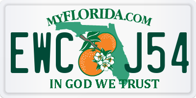 FL license plate EWCJ54