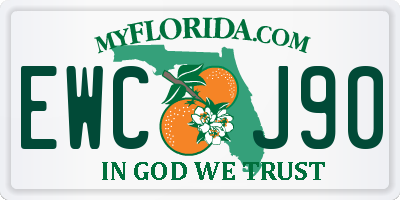 FL license plate EWCJ90