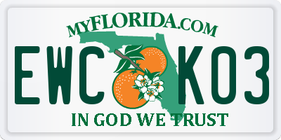 FL license plate EWCK03