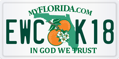 FL license plate EWCK18