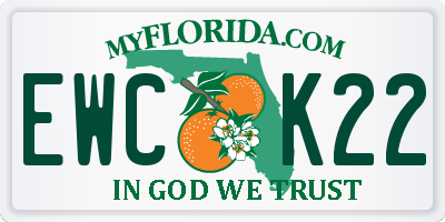 FL license plate EWCK22