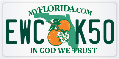 FL license plate EWCK50